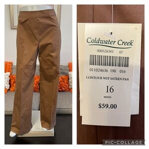 ❣️🆕Coldwater Creek Brown Contour Waist Sateen Pants❣️